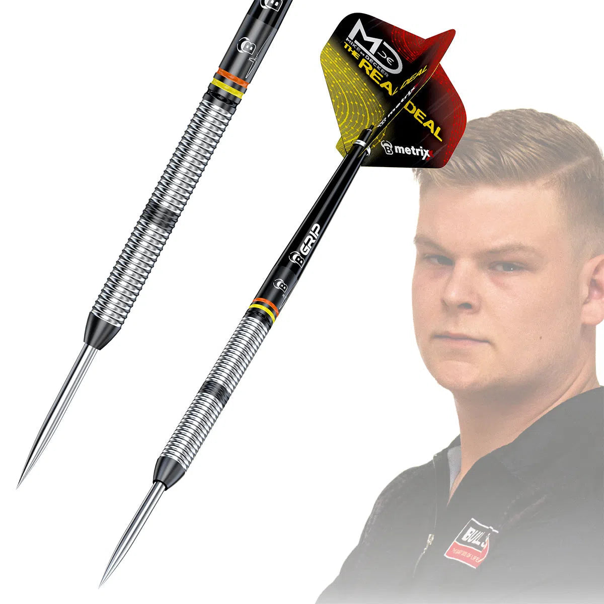 Bull's DE Mike De Decker Black Edition 90% Tungsten Steel Tip Darts