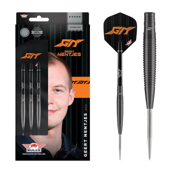 Bull's NL Geert Nentjes Black 90% Tungsten Steel Tip Darts-1-23 GRAM-Premier Darts