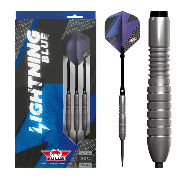 Bull's NL Lightning Blue 80% Tungsten Steel Tip Darts-1-22 GRAM-Premier Darts