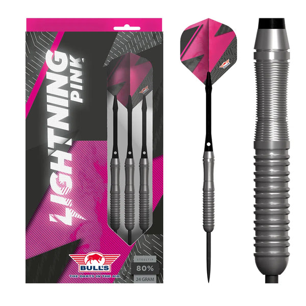 Bull's NL Lightning Pink 80% Tungsten Steel Tip Darts-1-22 GRAM-Premier Darts