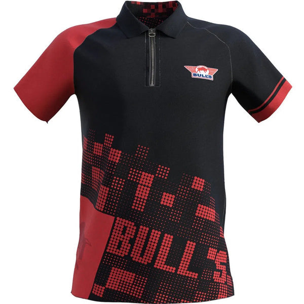 Bull's NL Plain Black & Red Shirt-1-Small-Premier Darts