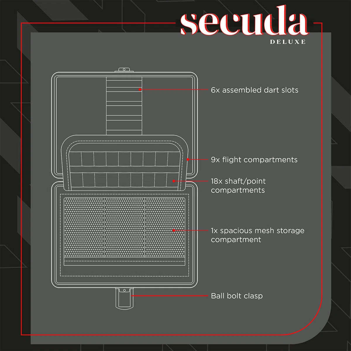 Bull's NL Secuda Deluxe Black Darts Case