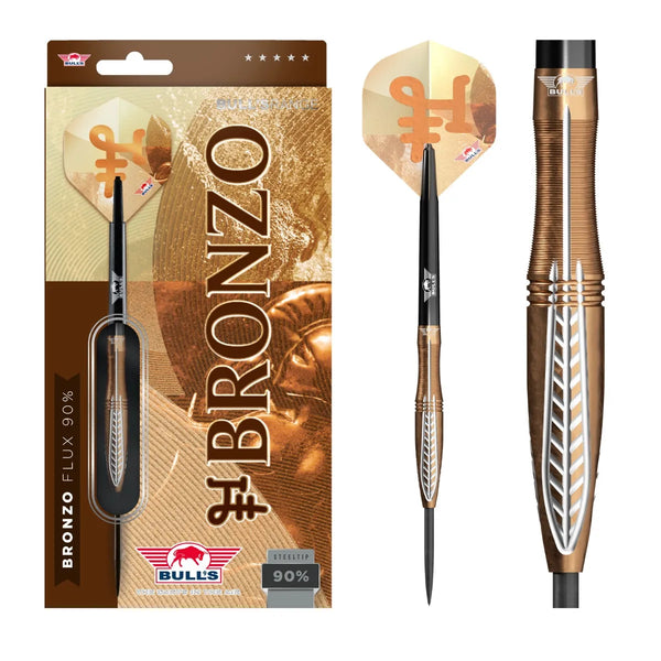 Bull's NL Bronzo Flux 90% Tungsten Steel Tip Darts-1-23 GRAM-Premier Darts