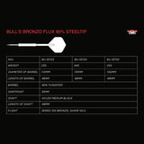 Bull's NL Bronzo Flux 90% Tungsten Steel Tip Darts