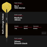 Bull's NL Charge Yellow Brass Steel Tip Darts-8-22 GRAM-Premier Darts