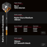 Bull's NL Dirk van Duijvenbode CP 95% Tungsten Steel Tip Darts-5-22 GRAM-Premier Darts
