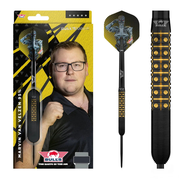 Bull's NL Marvin van Velzen 95% Tungsten Steel Tip Darts-1-22 GRAM-Premier Darts