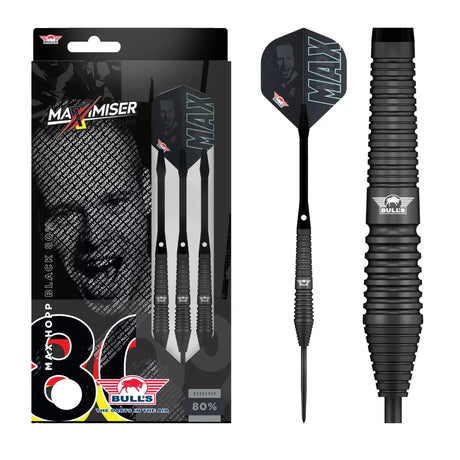 Bull's NL Max Hopp Black 80% Tungsten Steel Tip Darts