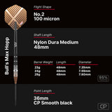Bull's NL Max Hopp CP 95% Tungsten Steel Tip Darts-5-23 GRAM-Premier Darts