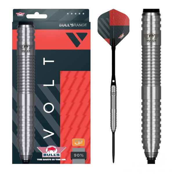 Bull's NL Volt Red CP 80% Tungsten Steel Tip Darts-1-21 GRAM-Premier Darts