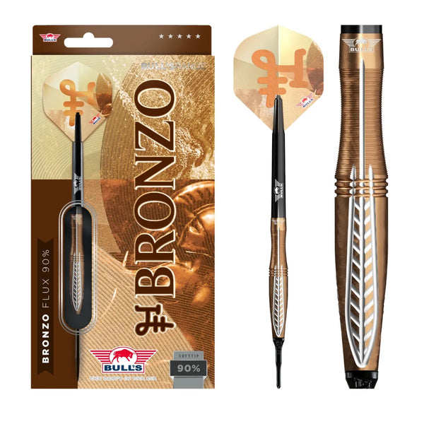 Bull's NL Bronzo Flux 90% Tungsten Soft Tip Darts-1-18 GRAM-Premier Darts