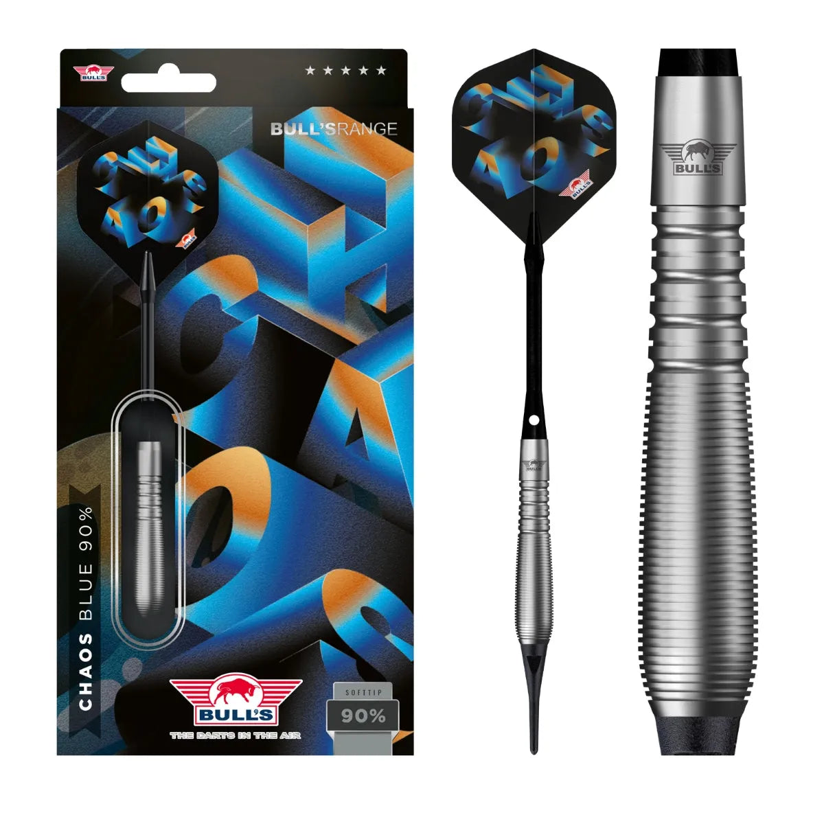 Bull's NL Chaos Blue 90% Tungsten Soft Tip Darts