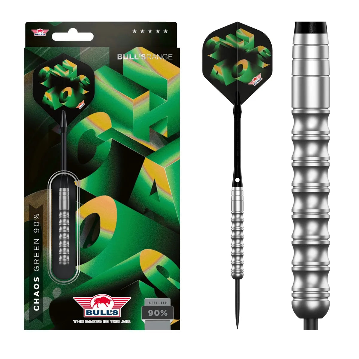 Bull's NL Chaos Green 90% Tungsten Steel Tip Darts