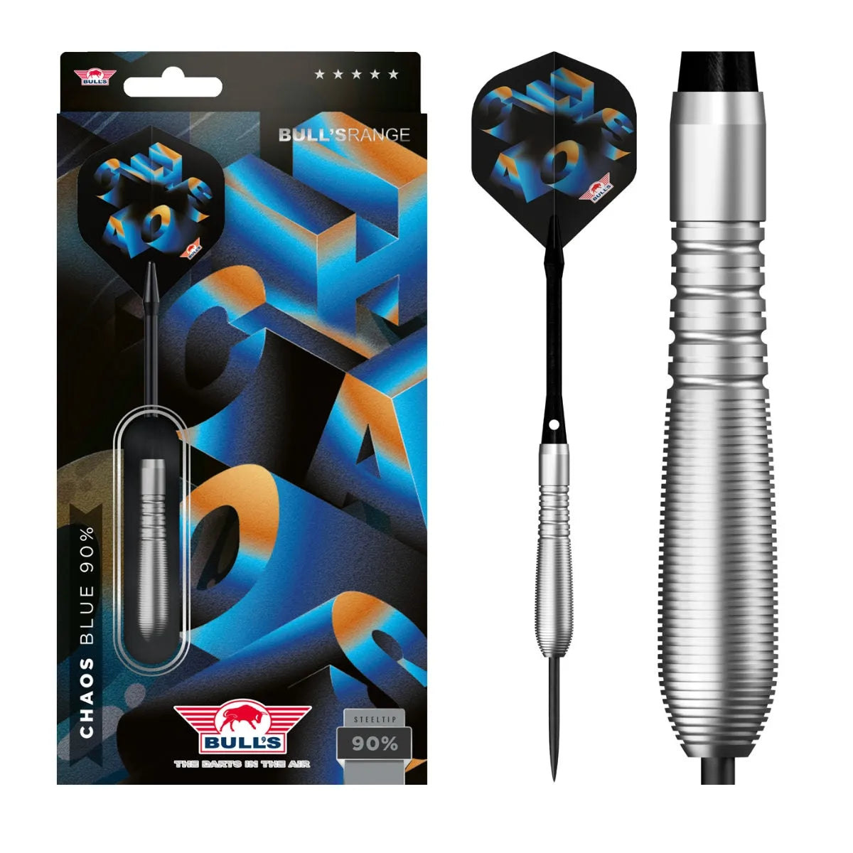 Bull's NL Chaos Blue 90% Tungsten Steel Tip Darts