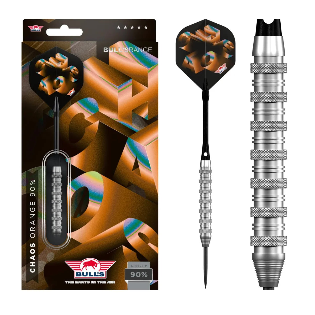 Bull's NL Chaos Orange 90% Tungsten Steel Tip Darts