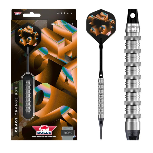 Bull's NL Chaos Orange 90% Tungsten Soft Tip Darts-1-20 GRAM-Premier Darts