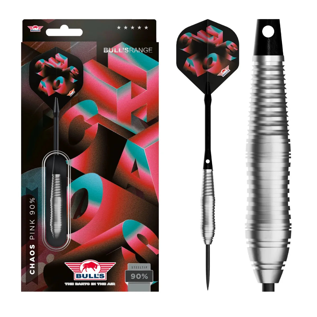 Bull's NL Chaos Pink 90% Tungsten Steel Tip Darts