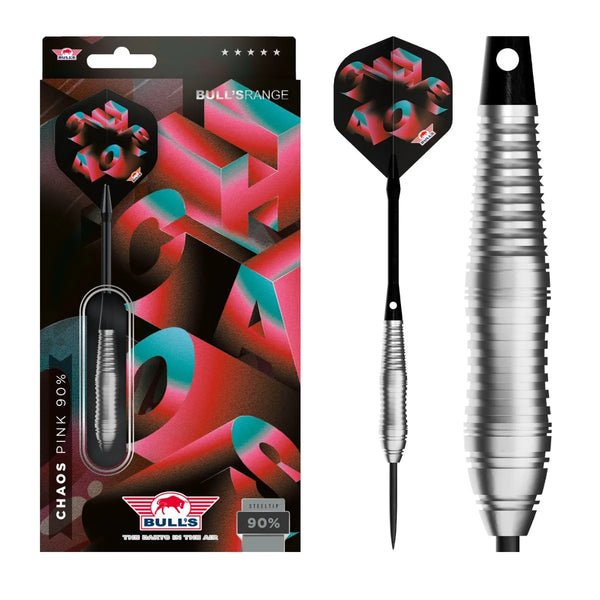 Bull's NL Chaos Pink 90% Tungsten Steel Tip Darts-1-22 GRAM-Premier Darts