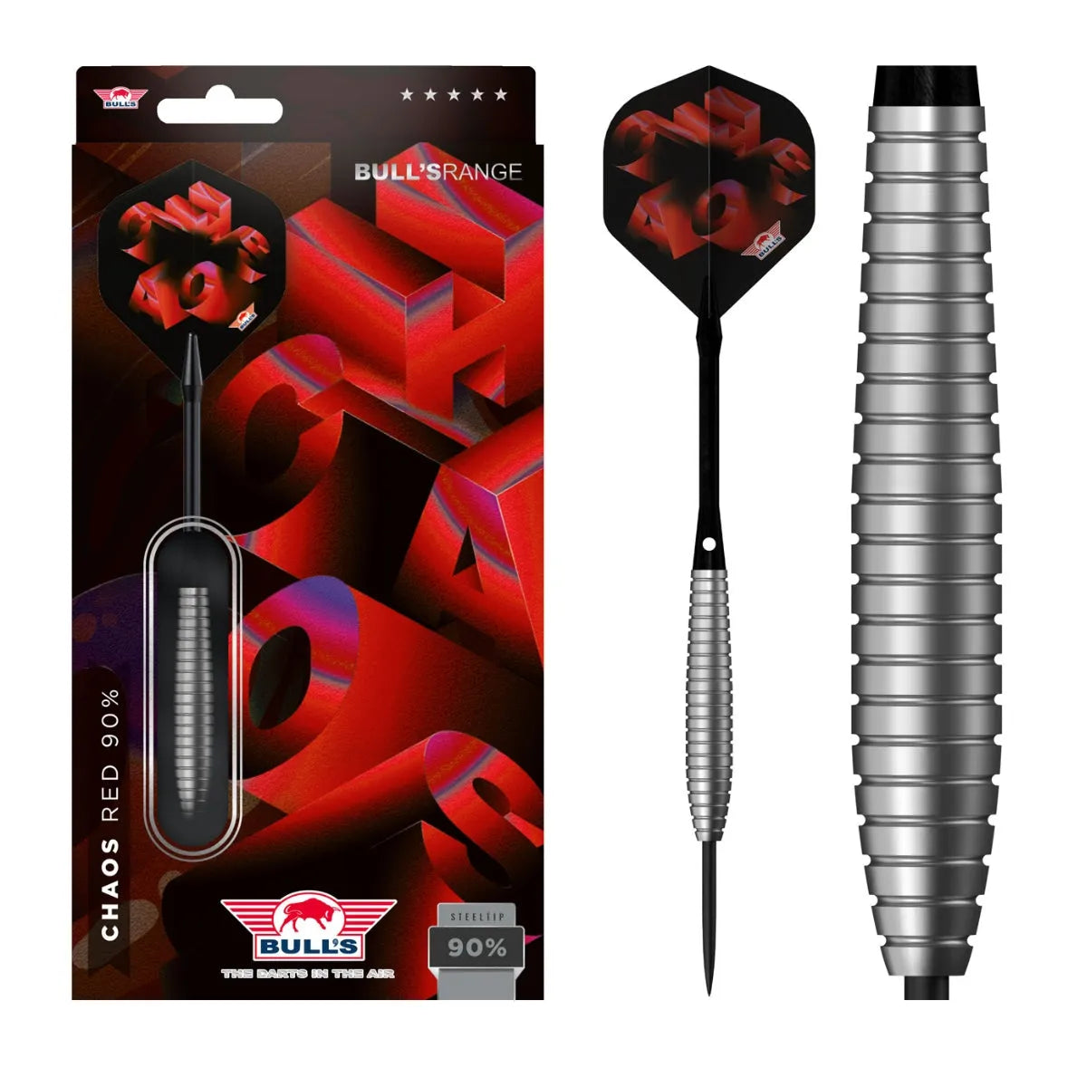 Bull's NL Chaos Red 90% Tungsten Steel Tip Darts