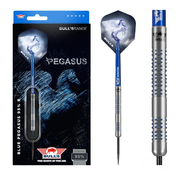 Bull's NL Blue Pegasus B 95% Tungsten Steel Tip Darts-1-22 GRAM-Premier Darts