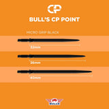 Bull's NL CP Micro Grip Dart Points-4-Black-32mm-Premier Darts