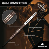 Mission Cam Crabtree V2 95% Tungsten Steel Tip Darts-3-22 GRAM-Premier Darts