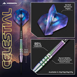 Mission Celestial Coral PVD 95% Tungsten Steel Tip Darts-7-21 GRAM-Premier Darts