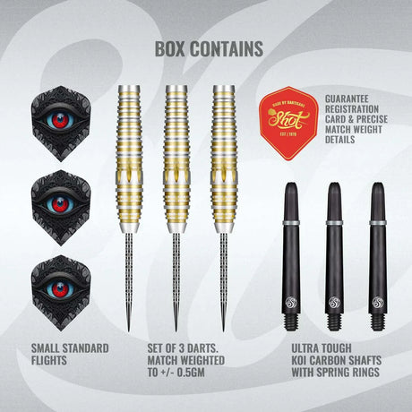 Shot Celt Balor 90% Tungsten Steel Tip Darts-4-22 GRAM-Premier Darts