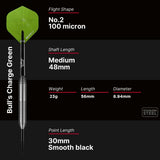 Bull's NL Charge Green Stainless Steel Tip Darts-7-22 GRAM-Premier Darts