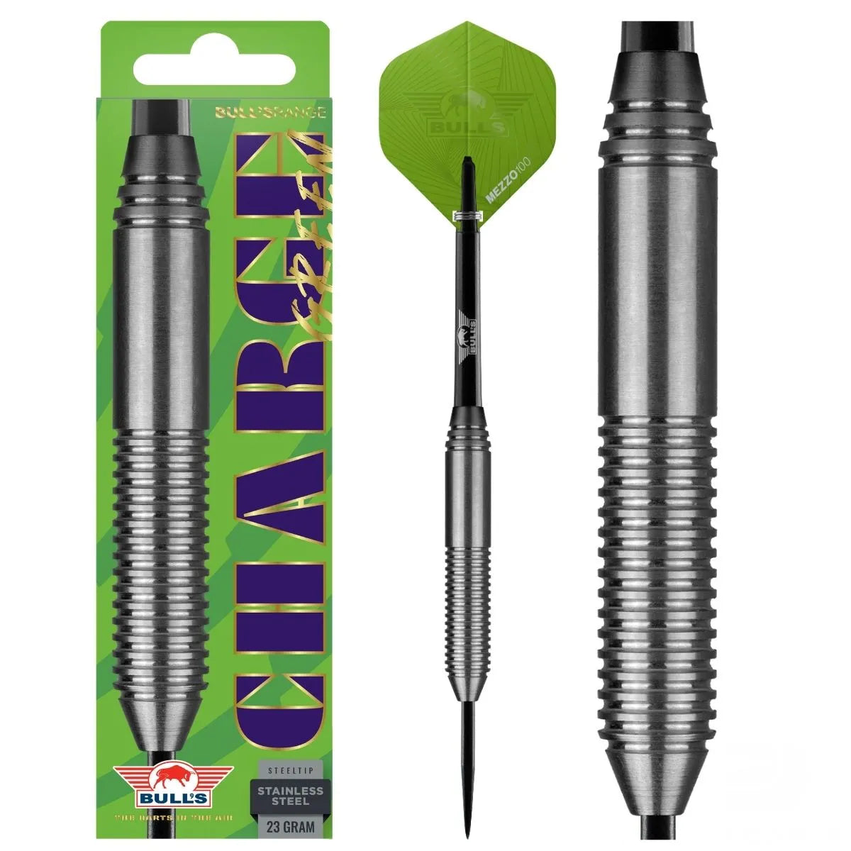 Bull's NL Charge Green Stainless Steel Tip Darts-4-23 GRAM-Premier Darts