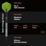 Bull's NL Charge Green Stainless Steel Tip Darts-12-22 GRAM-Premier Darts