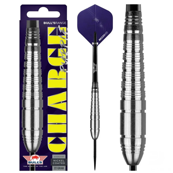 Bull's NL Charge Purple Nickel Coated Brass Steel Tip Darts-1-22 GRAM-Premier Darts