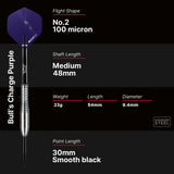 Bull's NL Charge Purple Nickel Coated Brass Steel Tip Darts-7-22 GRAM-Premier Darts