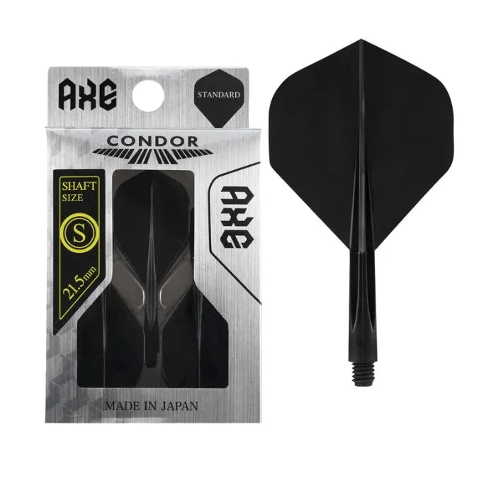 Condor Ailettes Et Tiges Intégrées – Lot De 3, 21,5 Mm, Noir Clair, Système ZERO STRESS, Pour Fléchettes