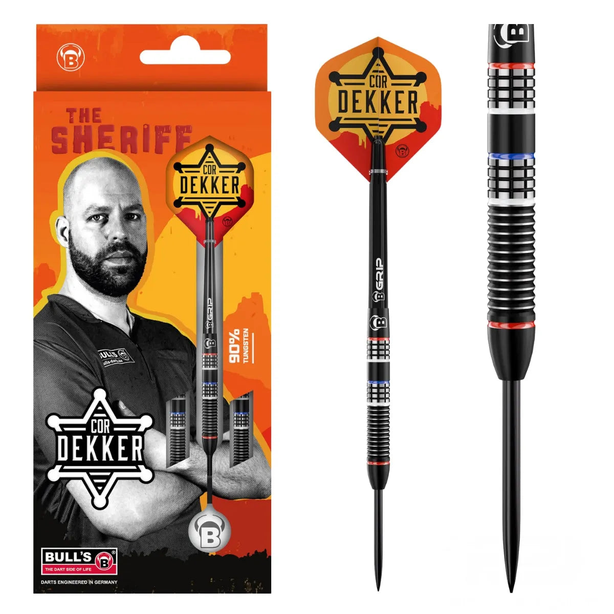 Bull's DE Cor Dekker 90% Tungsten Steel Tip Darts-1-23 GRAM-Premier Darts