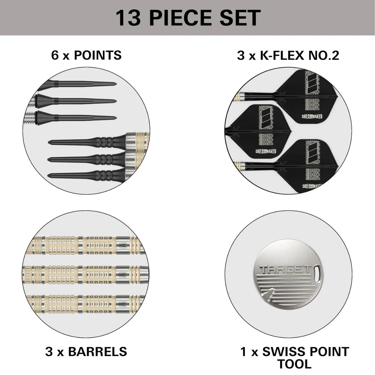 Target Darts Dimitri Van Den Bergh 95K 95% Tungsten Soft Tip Darts