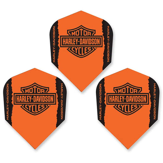 DW Harley Davidson Orange Small Logo Dart Flights-1-Premier Darts