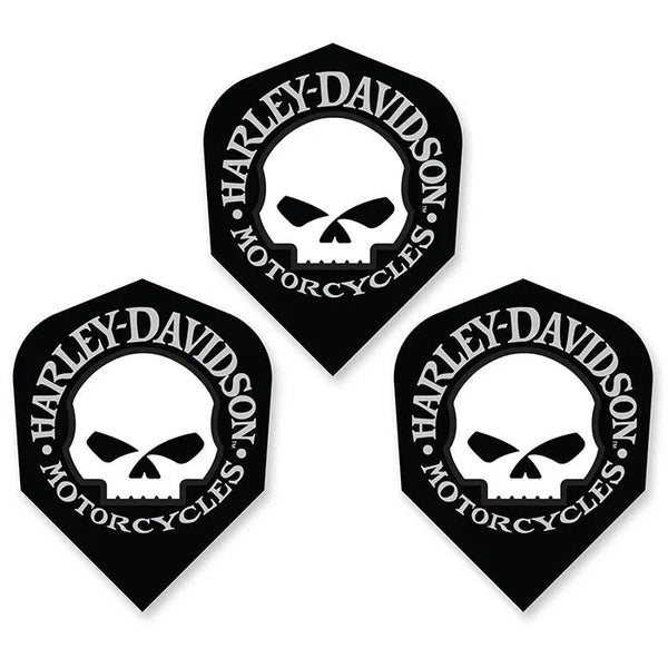 DW Harley Davidson White Skull Dart Flights-1-Premier Darts