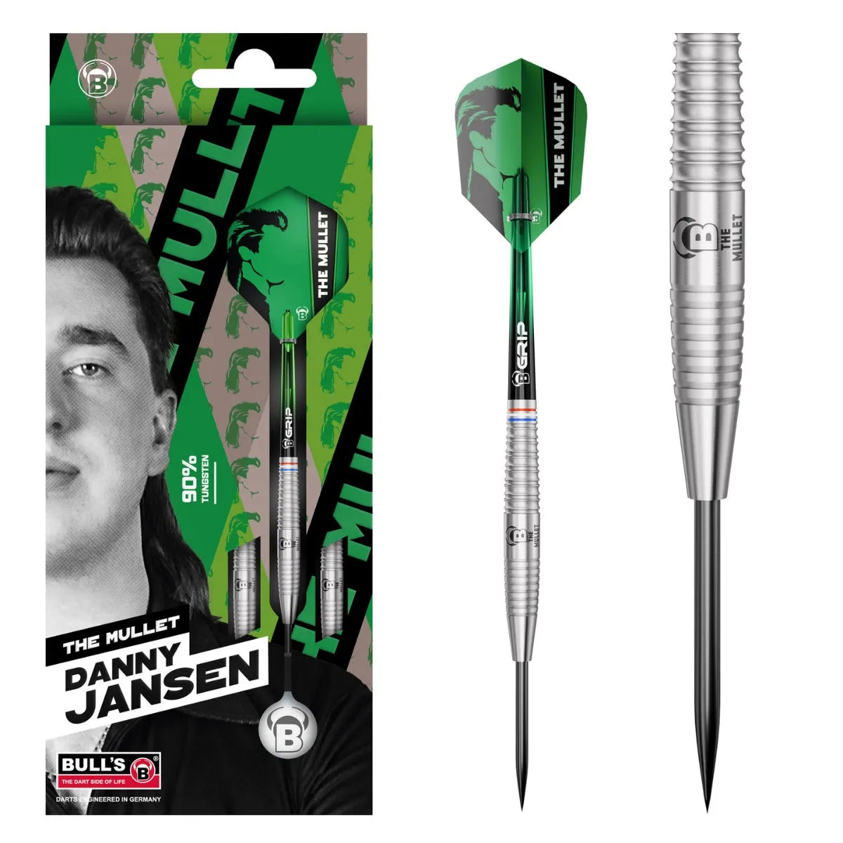 Bull's DE Danny Jansen G2 90% Tungsten Steel Tip Darts-1-22 GRAM-Premier Darts
