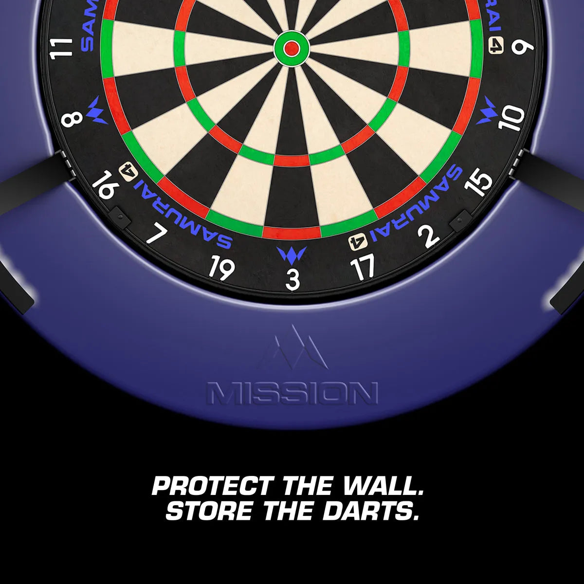 Mission Logo Surround With Dart Holder-3-Black-Premier Darts
