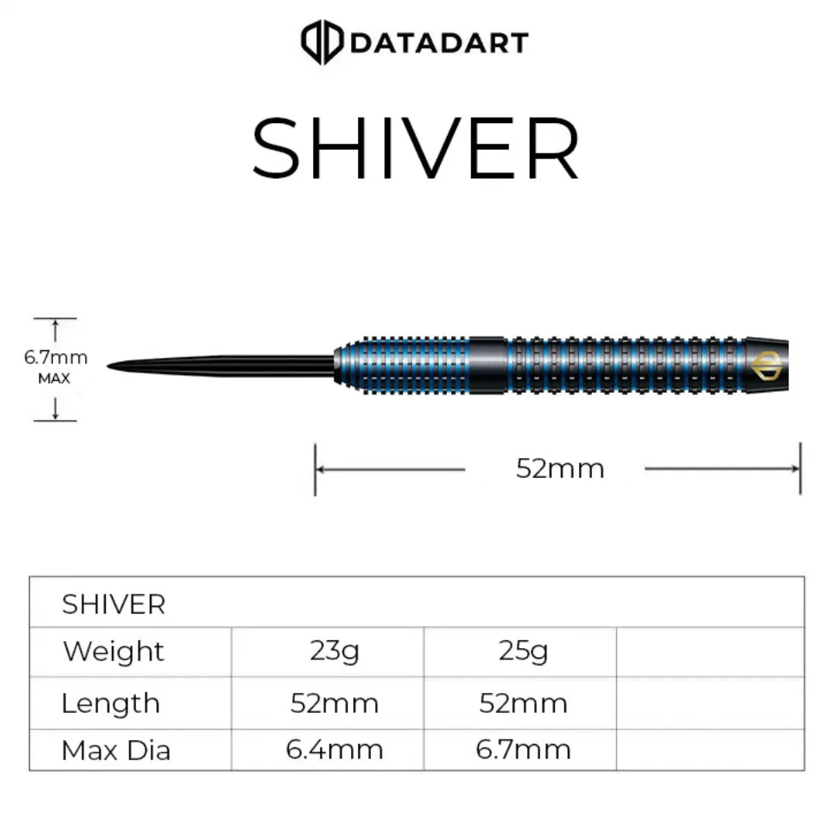 DataDart Shiver 90% Tungsten Steel Tip Darts-4-22 GRAM-Premier Darts