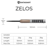 DataDart Zelos 95% Tungsten Steel Tip Darts-4-22 GRAM-Premier Darts