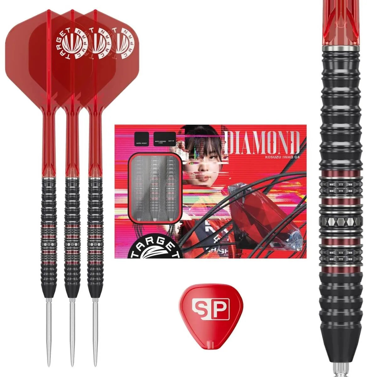 Target Japan Kosuzu Iwao Diamond G4 90% Tungsten Steel Tip Darts-4-22 GRAM-Premier Darts