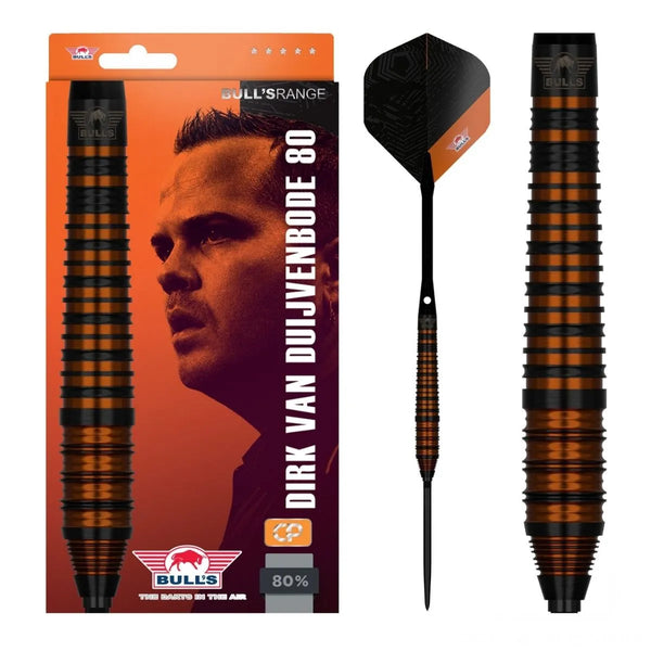 Bull's NL Dirk van Duijvenbode Black CP 80% Tungsten Steel Tip Darts-1-22 GRAM-Premier Darts