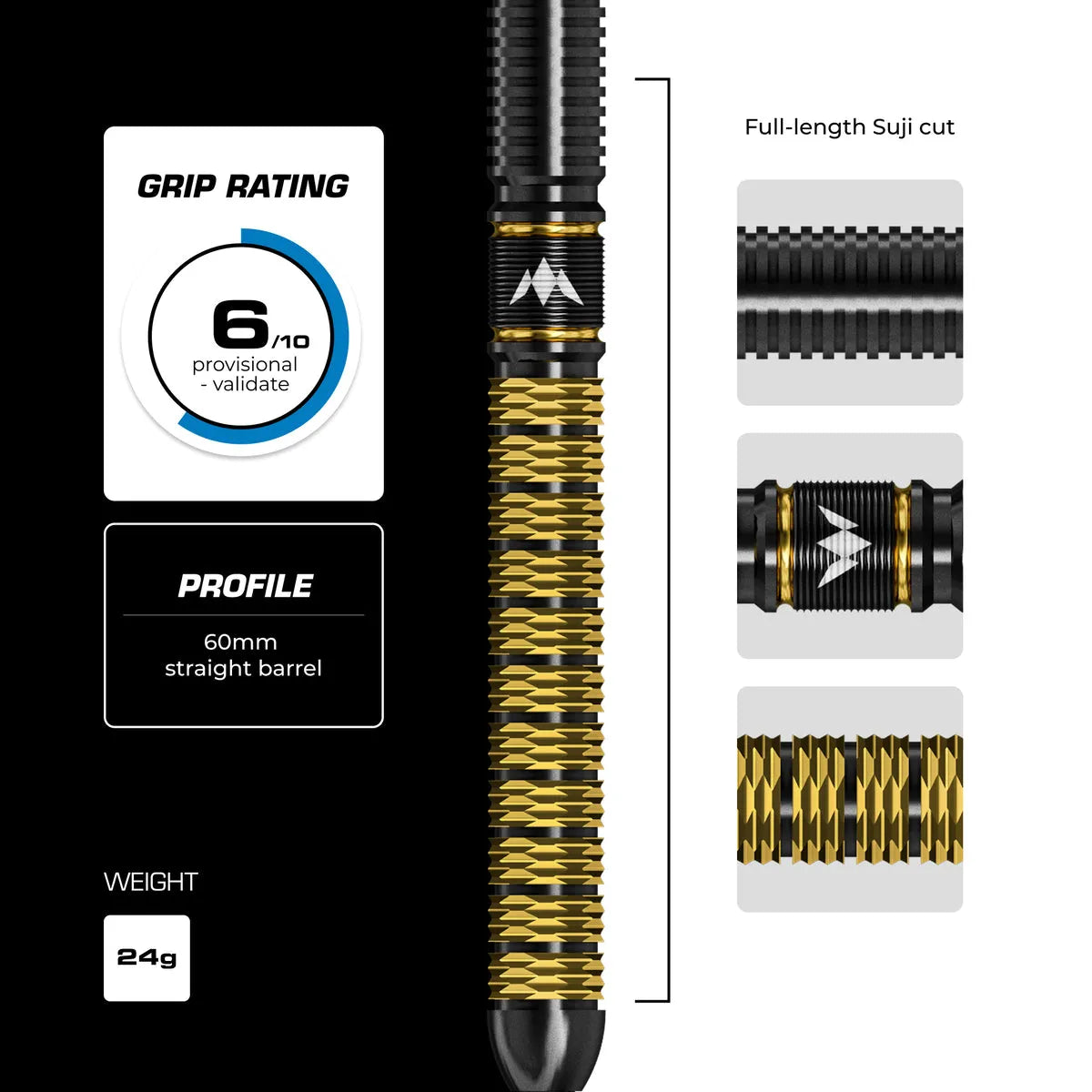 Mission Jake Kenyon Divine Darts R2.5 95% Tungsten Steel Tip Darts-5-24 GRAM-Premier Darts