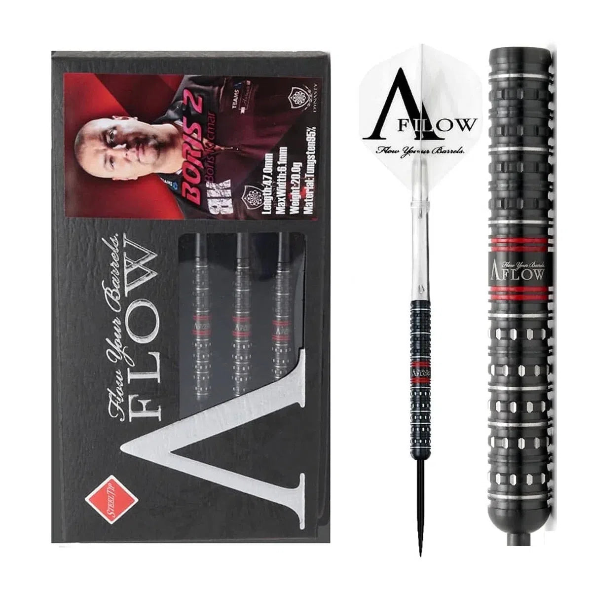 Boris Black Line Krcmar Dynasty Darts Steel Tip V2 95% (Boris