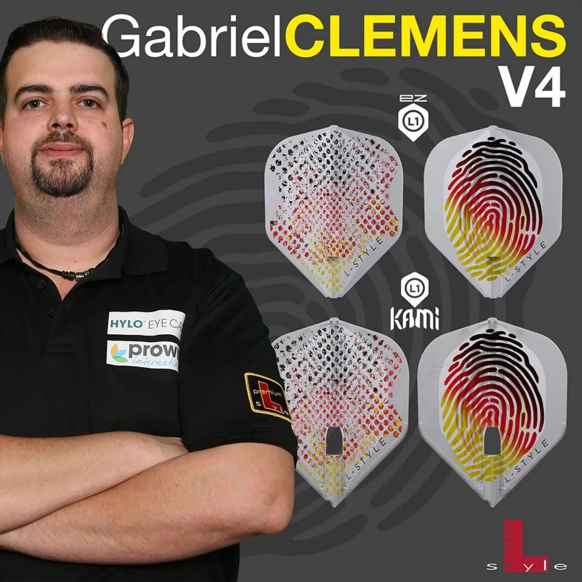 L-Style Darts L-Flight EZ L1 Gabriel Clemens V4 White Flights-4-Premier Darts