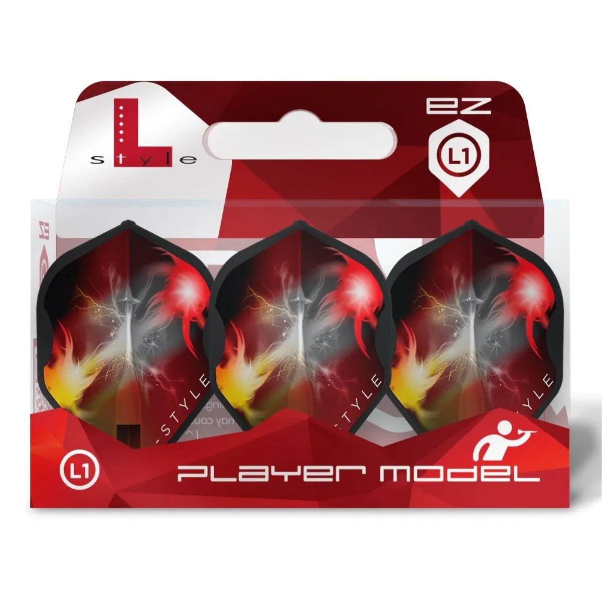 L-Style Darts L-Flight EZ L1 Mensur Suljovic Fusion Black Flights-3-Premier Darts