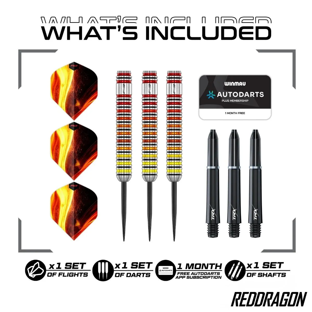 Red Dragon Furnace 90% Tungsten Core Steel Tip Darts-3-22 GRAM-Premier Darts
