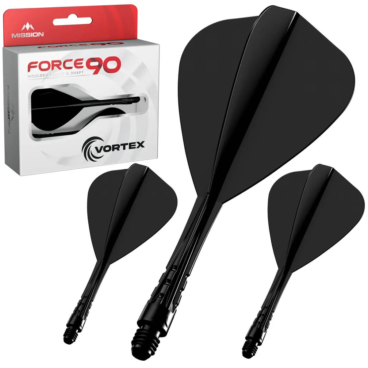 Mission Force 90 Vortex Kite Moulded Flight & Shaft-7-Black-Short-Premier Darts